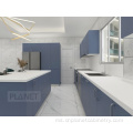 Dinding gunung laminate biru kabinet dapur Amerika moden